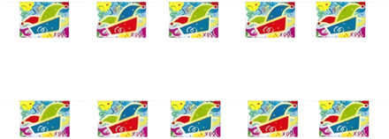 Carnaval thema vlaggenlijn - 2x - 400 cm - slingers - papier - versiering - brandvertragend