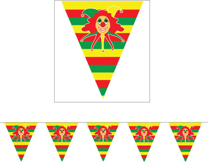 Carnaval thema vlaggenlijn - Limburg - slingers - met clowntje Multi