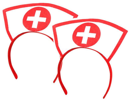 carnaval verkleed accessoire Zuster/verpleegster diadeem - 2x - sexy nurse