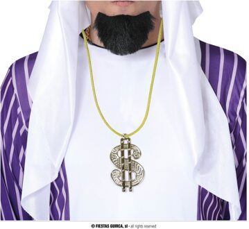 Carnaval/verkleed accessoires Pooier/pimp/gangster sieraden - dollar ketting - goud - kunststof