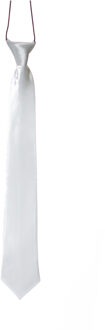 Carnaval verkleed accessoires stropdas - wit - polyester - heren/dames