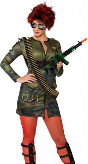 Carnaval verkleed accessoires wapens set - Soldaten machinegeweer 44 cm - kogelsriem