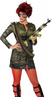 Carnaval verkleed accessoires wapens set - Soldaten machinegeweer 67 cm - kogelsriem