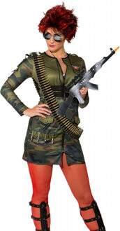 Carnaval verkleed accessoires wapens set - Soldaten machinegeweer 69 cm - kogelsriem