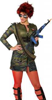 Carnaval verkleed accessoires wapens set - Soldaten machinegeweer 69 cm - kogelsriem