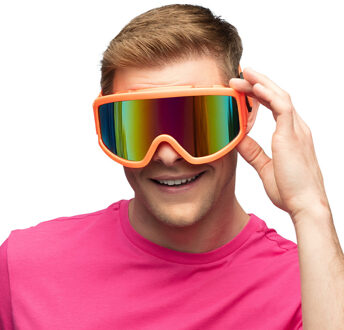 Carnaval/verkleed Apres Ski bril - oranje - volwassenen - party bril