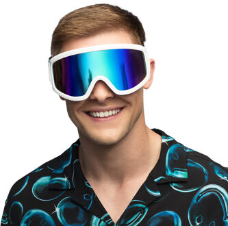 Carnaval/verkleed Apres Ski bril - wit - volwassenen - party bril