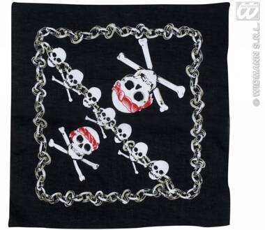 Carnaval verkleed bandana piraat - Carnaval spullen piraten - Verkleedhoofddeksels Zwart