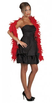 Carnaval verkleed boa - 1x - veren boa - rood - 180 cm - dames - veertjes
