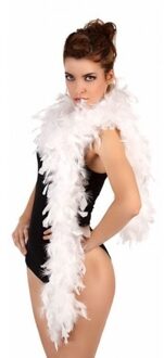 Carnaval verkleed boa met veren - 4x - wit - 180 cm - 45 gram - Glitter and Glamour