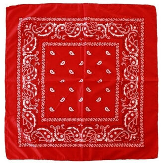 Carnaval verkleed boeren zakdoek - 4x - rood - 55 x 55 cm - themafeest - boerenlente feest