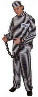 Carnaval verkleed boevenpak - gevangene kostuum - volwassenen - 3 delig Multi