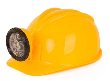 Carnaval verkleed Bouwhelm met echte lamp - bouwvakkershelm - volwassenen