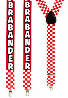 Carnaval verkleed bretels Brabant - Brabander - rood met wit geblokt - volwassenen