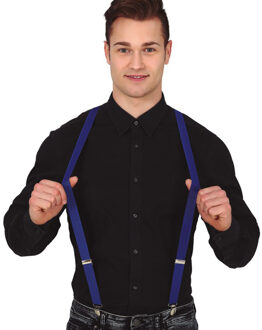 Carnaval verkleed bretels - donkerblauw - volwassenen - verkleed accessoires
