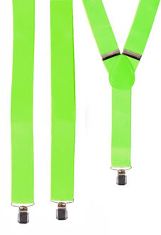 Carnaval verkleed bretels - fluor groen - polyester - volwassene - accessoires