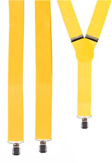 Carnaval verkleed bretels - geel - polyester - volwassenen/heren/dames