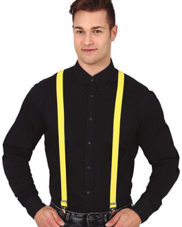 Carnaval verkleed bretels - geel - volwassenen - verkleed accessoires
