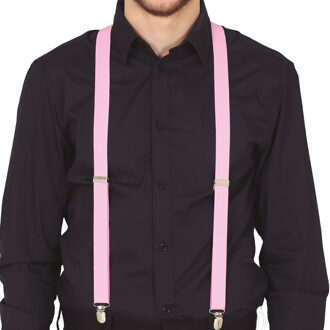 Carnaval verkleed bretels - lichtroze - volwassenen - verkleed accessoires