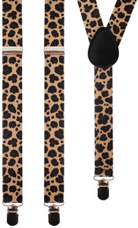 Carnaval verkleed bretels - luipaard/panter print? - polyester - volwassenen/heren/dames