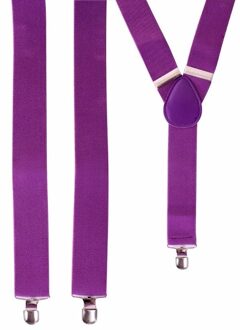 Carnaval verkleed bretels - paars - polyester - volwassenen/heren/dames