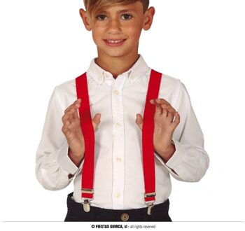 Carnaval verkleed bretels voor kinderen - rood - verkleed accessoires - jongens en meisjes