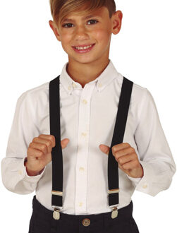 Carnaval verkleed bretels voor kinderen - zwart - verkleed accessoires - jongens en meisjes
