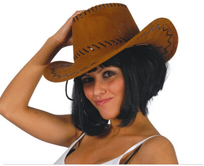 Carnaval verkleed Cowboy hoed Dallas - lichtbruin - voor volwassenen - Western thema