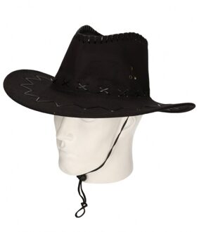 Carnaval/verkleed Cowboyhoed zwart suede look