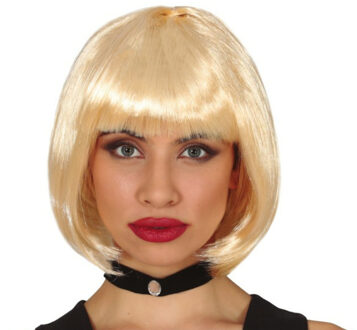 Carnaval verkleed damespruik met kort blond haar