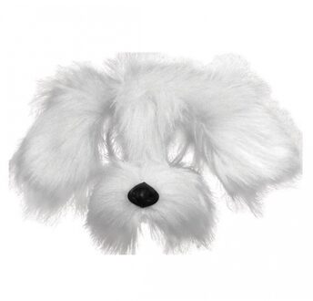 Carnaval verkleed dieren masker - Witte hond met vacht - volwassenen