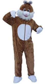 Carnaval verkleed dierenpak Konijn/Haas- Pluche - bruin - volwassenen - One size
