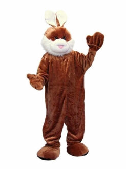 Carnaval verkleed dierenpak - Luxe pluche konijn/paashaas kostuum - volwassenen - bruin - One size