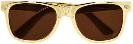 Carnaval/verkleed glitter and glamour bril - goud - volwassenen - verkleedbrillen