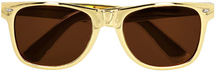 Carnaval/verkleed glitter and glamour bril - goud - volwassenen - verkleedbrillen