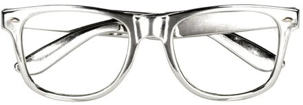 Carnaval/verkleed glitter and glamour bril - zilver - volwassenen - verkleedbrillen