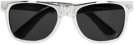 Carnaval/verkleed glitter and glamour bril - zilver - volwassenen - verkleedbrillen