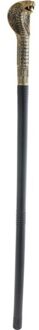 Carnaval verkleed graaf Dracula wandelstok - Egyptische scepter met slangenhoofd - 82 cm Zwart