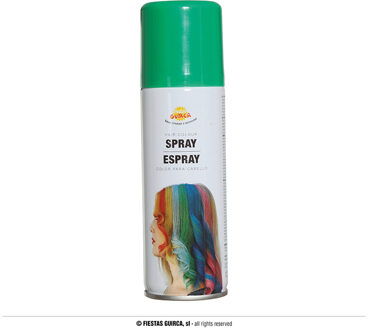 Carnaval verkleed haar verf/spray - groen - spuitbus - 125 ml - Verkleedhaarkleuring