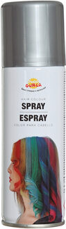 Carnaval verkleed haar verf/spray - zilver - spuitbus - 125 ml - Verkleedhaarkleuring Zilverkleurig