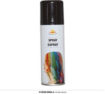 Carnaval verkleed haar verf/spray - zwart - spuitbus - 125 ml - Verkleedhaarkleuring