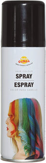 Carnaval verkleed haar verf/spray - zwart - spuitbus - 125 ml