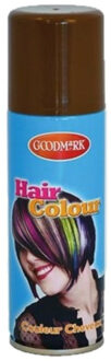 Carnaval verkleed haarverf/spray - bruin - 125 ml - kinderen en volwassenen - makkelijk uitwassen