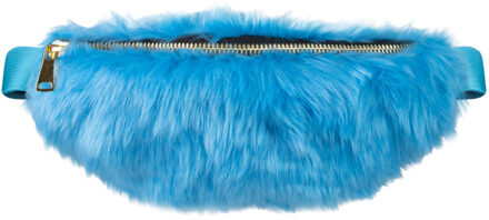 Carnaval verkleed Heuptasje - plush neon - blauw