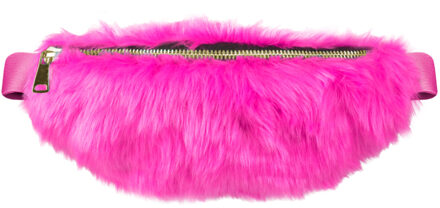 Carnaval verkleed Heuptasje - plush neon - roze - volwassenen - foute party / 80's / 90's