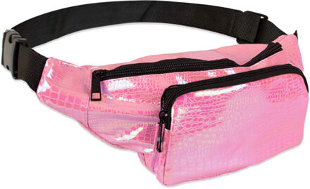 Carnaval verkleed Heuptasje - slangenprint - licht roze - volwassenen - foute party