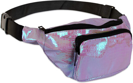 Carnaval verkleed Heuptasje - slangenprint - paars - volwassenen - foute party