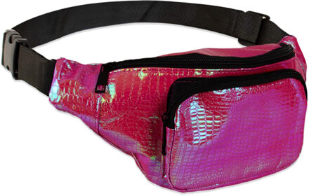 Carnaval verkleed Heuptasje - slangenprint - roze - volwassenen - foute party Donkerroze