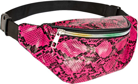 Carnaval verkleed Heuptasje - slangenprint - roze - volwassenen - foute party