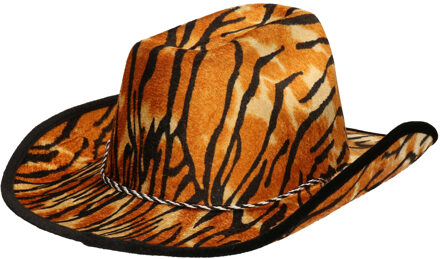 Carnaval verkleed hoed - cownboy - bruin - volwassenen - Tijger